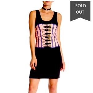 LOVE MOSCHINO Graphic Print Corset Dress - Size 2